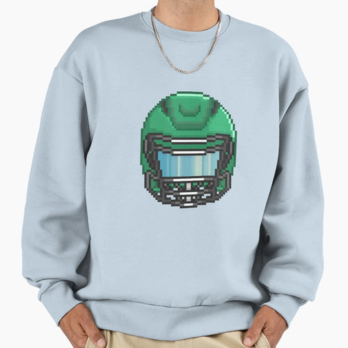 Dark Green Football Helmet 2 Sweatshirt - Casual Everyday Wear Unisex - T-Shirt, Sweatshirt, Hoodie