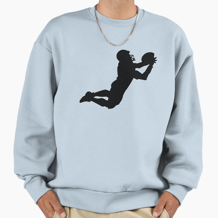 Football Player Action Sweatshirt - Casual Everyday Wear for Adults - T-Shirt, Sweatshirt, Hoodie