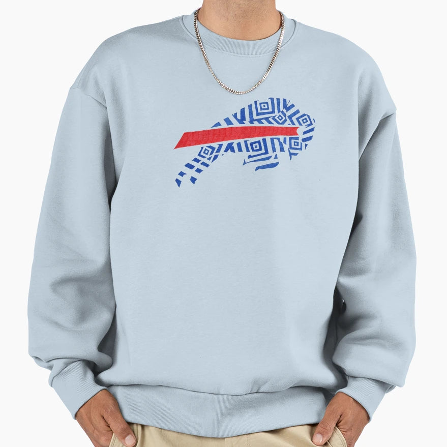 Buffalo Bills Charging Buffalo Bluegeo Sweatshirt - Custom Art Print Unisex - T-Shirt, Sweatshirt, Hoodie