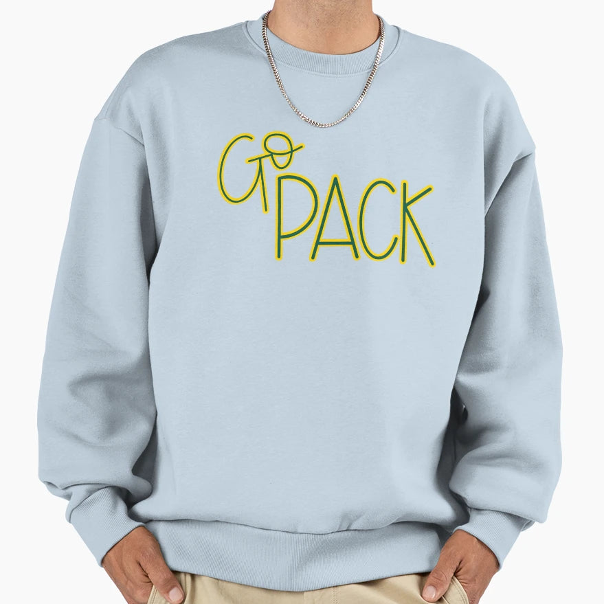 Go Pack Go Green Bay Packers Sweatshirt - Custom Art Print Men Women - T-Shirt, Sweatshirt, Hoodie