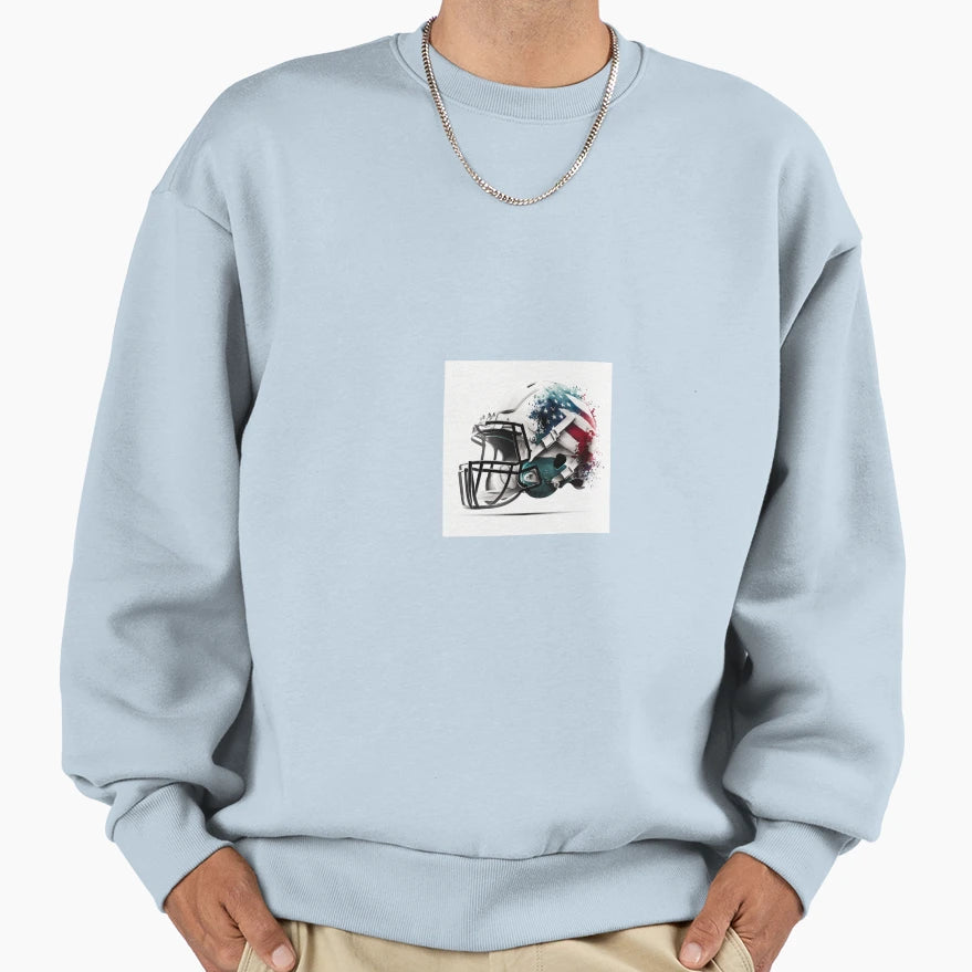 American Flag Helmet Football Sweatshirt - Graphic Print for Adults - T-Shirt, Sweatshirt, Hoodie