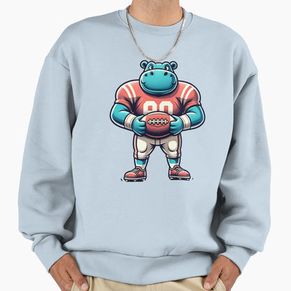 Surreal Gridiron Hippo American Sweatshirt - Custom Art Print Men Women - T-Shirt, Sweatshirt, Hoodie