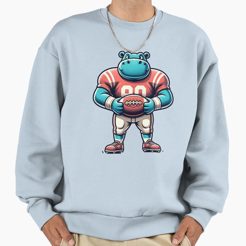 Surreal Gridiron Hippo American Sweatshirt - Custom Art Print Men Women - T-Shirt, Sweatshirt, Hoodie