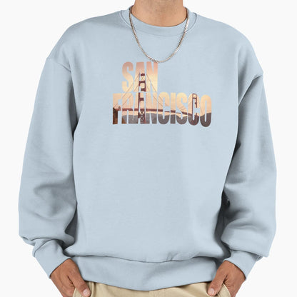 Golden Gate Bridge Pacific Ocean Sweatshirt - Minimalist Print for Adults - T-Shirt, Sweatshirt, Hoodie