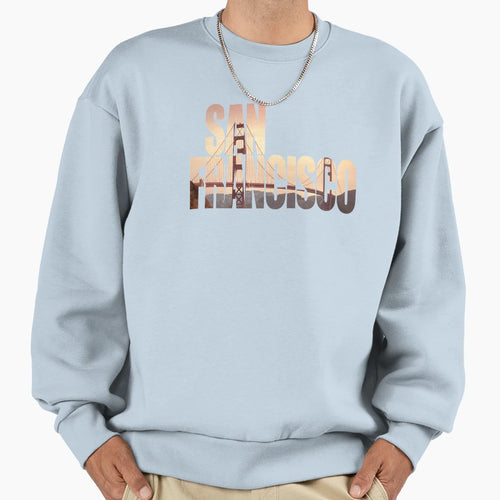 Golden Gate Bridge Pacific Ocean Sweatshirt - Minimalist Print for Adults - T-Shirt, Sweatshirt, Hoodie