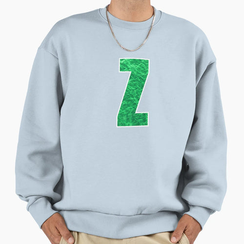 Letter Z Green Water Wave Ocean Art Sweatshirt - Trendy Graphic for Adults - T-Shirt, Sweatshirt, Hoodie