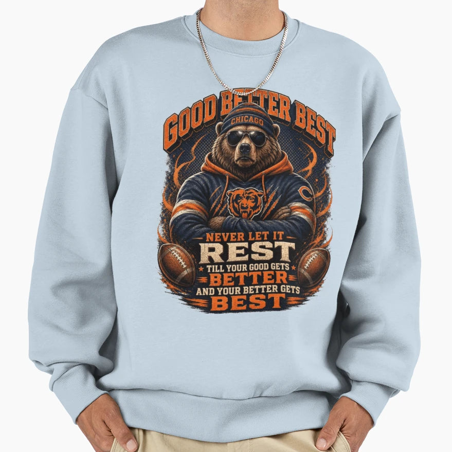 Chicago Football Bear Motivational Sweatshirt - Trendy Graphic Unisex - T-Shirt, Sweatshirt, Hoodie