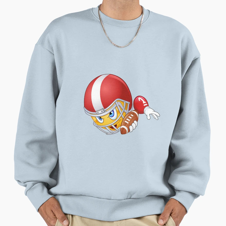 American Football Player Emoji Sweatshirt - Graphic Print Men Women - T-Shirt, Sweatshirt, Hoodie