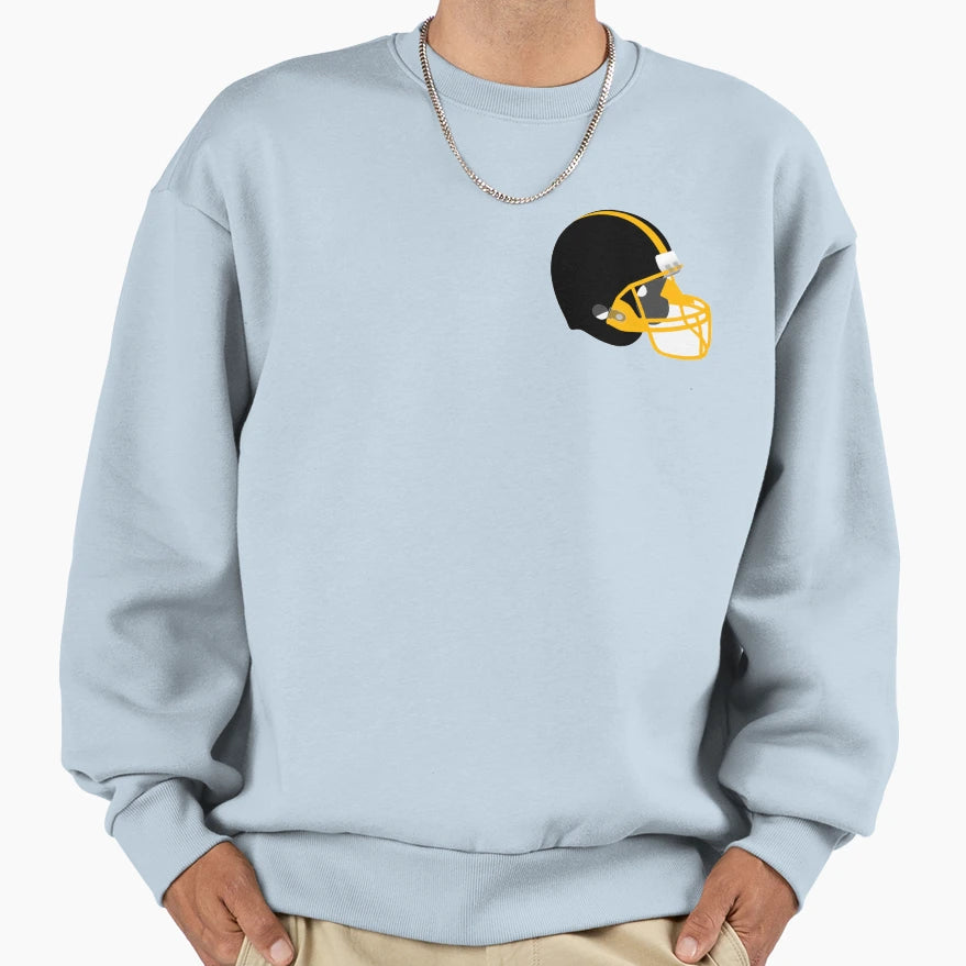 American Football Helmet Black Yallow Sweatshirt - Unique Graphic Men Women - T-Shirt, Sweatshirt, Hoodie