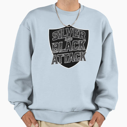 Silver And Black Attack Shield 2 Sweatshirt - Fun Novelty Design Unisex - T-Shirt, Sweatshirt, Hoodie