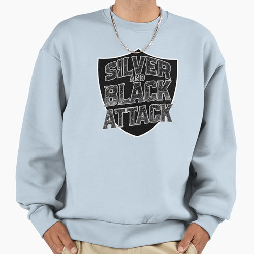 Silver And Black Attack Shield 2 Sweatshirt - Fun Novelty Design Unisex - T-Shirt, Sweatshirt, Hoodie