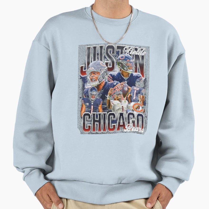 Justin Fields Bootleg Sweatshirt - Fun Novelty Design Unisex - T-Shirt, Sweatshirt, Hoodie