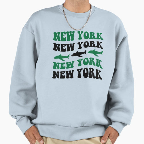 New York Jets Funky Logo Pattern Sweatshirt - Unique Graphic Unisex - T-Shirt, Sweatshirt, Hoodie