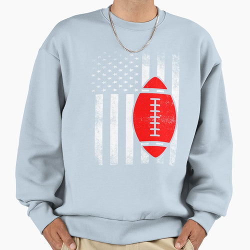 American Flag Red Football Sweatshirt - Novelty Apparel for Adults - T-Shirt, Sweatshirt, Hoodie