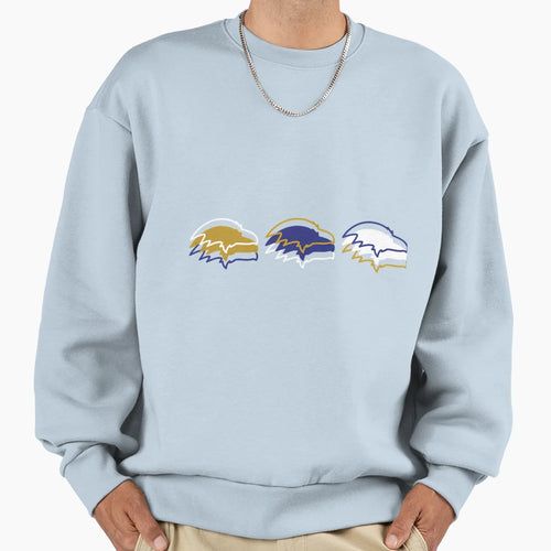 Baltimore Pattern Black Ravens Sweatshirt - Minimalist Print Men Women - T-Shirt, Sweatshirt, Hoodie