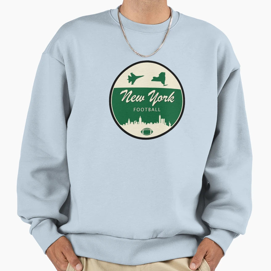 New York J Football Minimal Circle Sweatshirt - Streetwear Style Men Women - T-Shirt, Sweatshirt, Hoodie