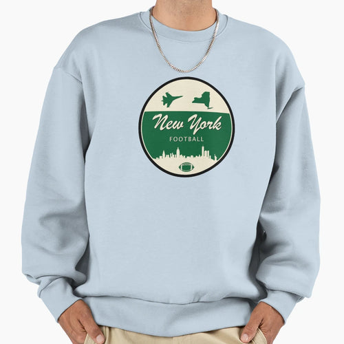 New York J Football Minimal Circle Sweatshirt - Streetwear Style Men Women - T-Shirt, Sweatshirt, Hoodie