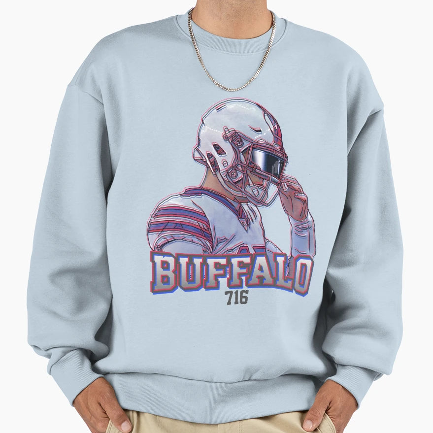 Bills Qb Josh 3D Glasses Effect Sweatshirt - Minimalist Print for Adults - T-Shirt, Sweatshirt, Hoodie