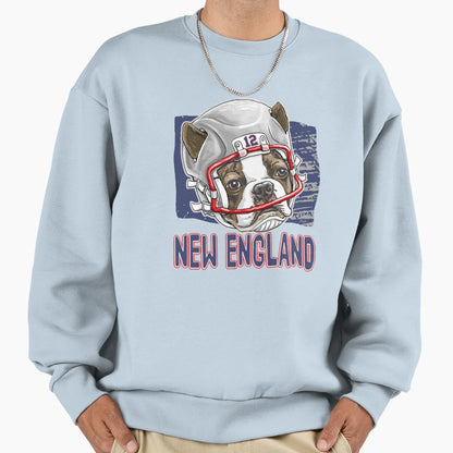 New England Sports Footballer Dog Sweatshirt - Novelty Apparel Men Women - T-Shirt, Sweatshirt, Hoodie