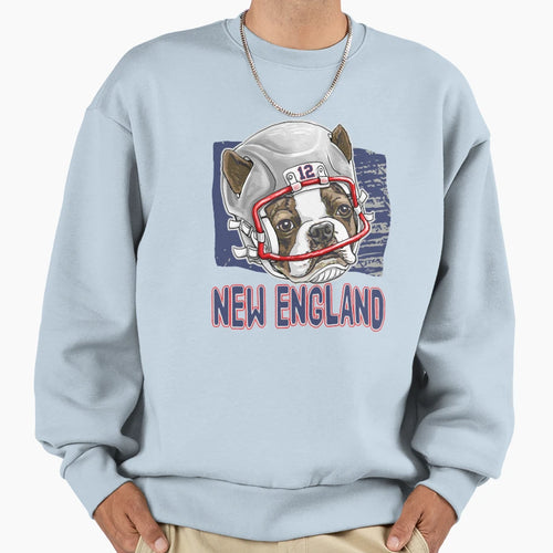 New England Sports Footballer Dog Sweatshirt - Novelty Apparel Men Women - T-Shirt, Sweatshirt, Hoodie