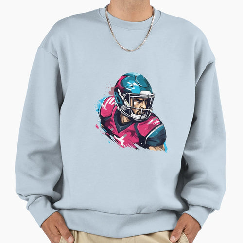 Artistic Cartoon Football Player Sweatshirt - Aesthetic Graphic Men Women - T-Shirt, Sweatshirt, Hoodie