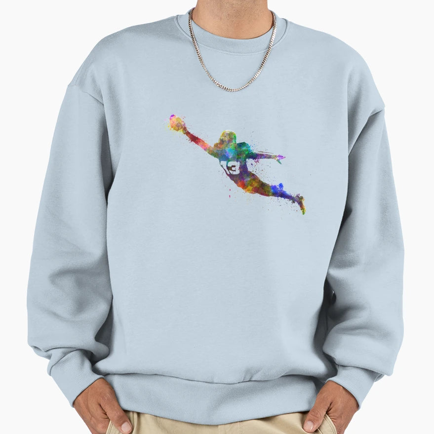 American Football Player Scoring Sweatshirt - Minimalist Print Unisex - T-Shirt, Sweatshirt, Hoodie