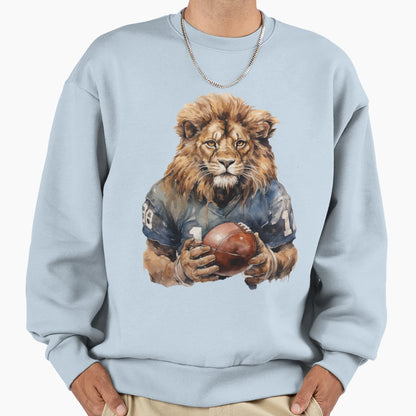 Lion As American Football Player Sweatshirt - Novelty Apparel Men Women - T-Shirt, Sweatshirt, Hoodie