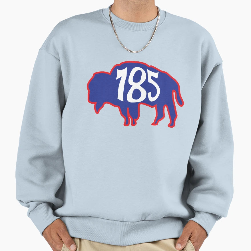 Hand Drawn Kansas Buffalo 785 Crimson Sweatshirt - Trendy Graphic Unisex - T-Shirt, Sweatshirt, Hoodie