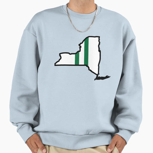 Jets Helmet New York State Map Sweatshirt - Casual Everyday Wear Men Women - T-Shirt, Sweatshirt, Hoodie