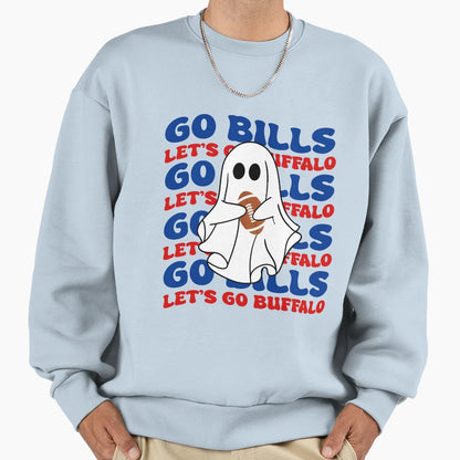 Go Bills Ghost Sweatshirt - Casual Everyday Wear for Adults - T-Shirt, Sweatshirt, Hoodie