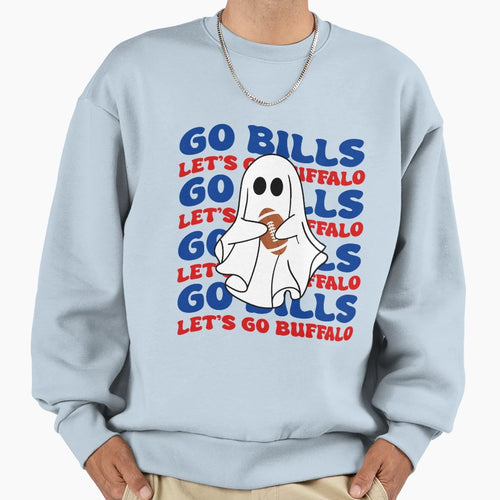 Go Bills Ghost Sweatshirt - Casual Everyday Wear for Adults - T-Shirt, Sweatshirt, Hoodie