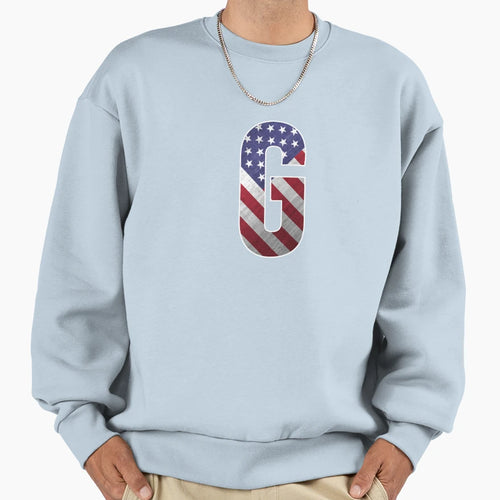 Letter G Patriotic Art American Flag Sweatshirt - Streetwear Style Unisex - T-Shirt, Sweatshirt, Hoodie