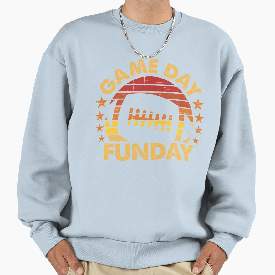 Game Day Fun Day Football Sunset Sweatshirt - Graphic Print Men Women - T-Shirt, Sweatshirt, Hoodie