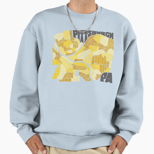 Pittsburgh Neighborhood Map Sweatshirt - Casual Everyday Wear for Adults - T-Shirt, Sweatshirt, Hoodie