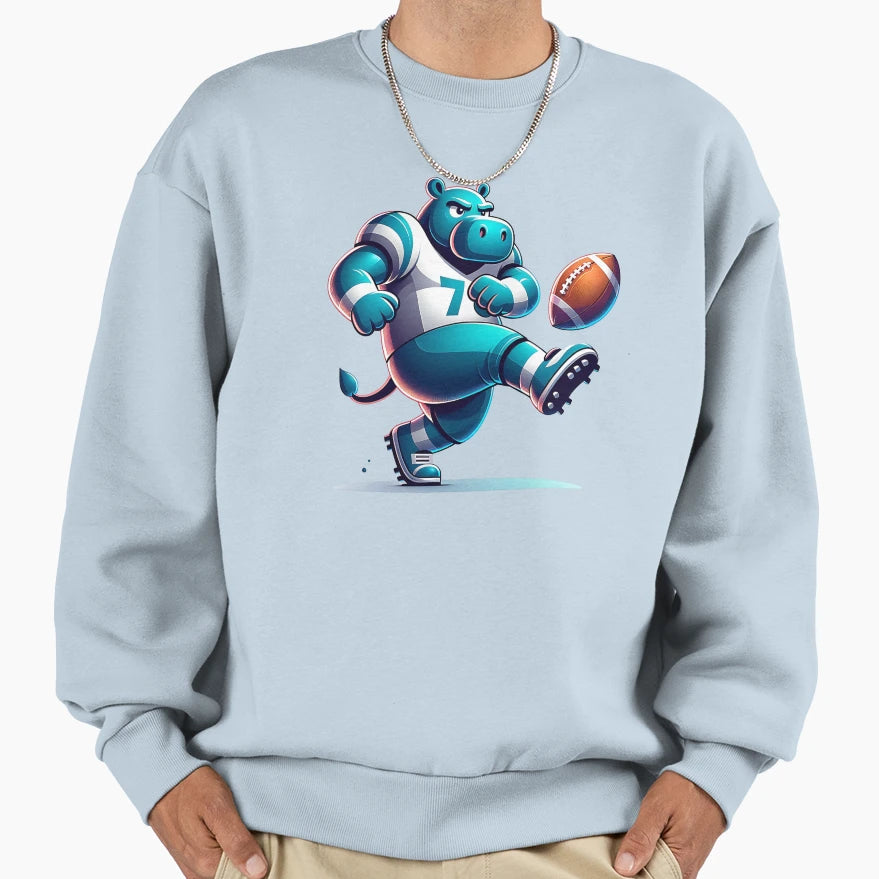Hip Hop Hippo Kickin It Sweatshirt - Fun Novelty Design for Adults - T-Shirt, Sweatshirt, Hoodie