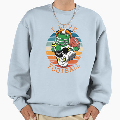 I Love Football Sunset Sweatshirt - Novelty Apparel Unisex - T-Shirt, Sweatshirt, Hoodie