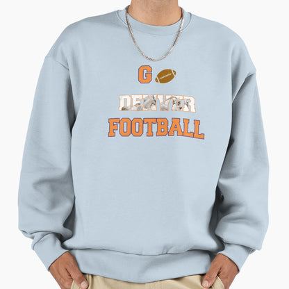 Denver Football Sweatshirt - Custom Art Print Unisex - T-Shirt, Sweatshirt, Hoodie