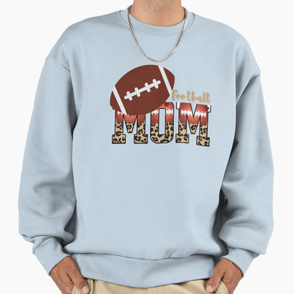 Football Mom Leopard Sweatshirt - Aesthetic Graphic Unisex - T-Shirt, Sweatshirt, Hoodie