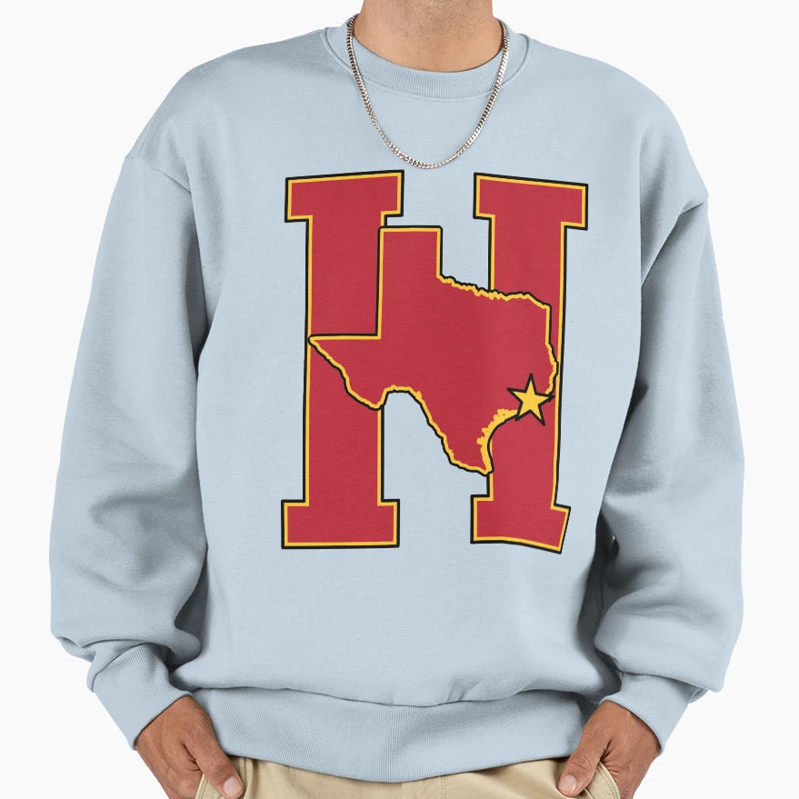 Houston Texas H Town Hoops Sweatshirt - Custom Art Print Men Women - T-Shirt, Sweatshirt, Hoodie
