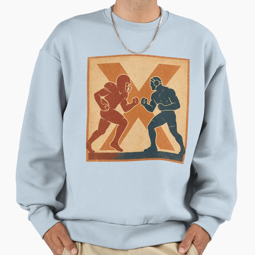 Split Warrior Dual Sport Football Sweatshirt - Custom Art Print Unisex - T-Shirt, Sweatshirt, Hoodie