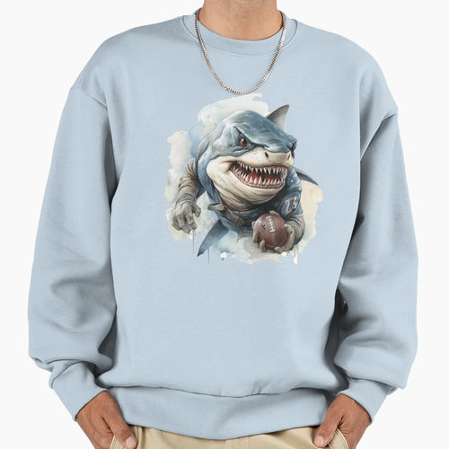 American Football Shark Player Sweatshirt - Casual Everyday Wear Men Women - T-Shirt, Sweatshirt, Hoodie