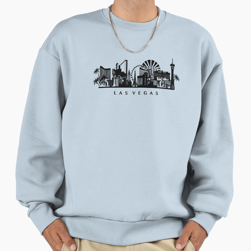 Las Vegas Cityline Art Sweatshirt - Trendy Graphic Unisex - T-Shirt, Sweatshirt, Hoodie