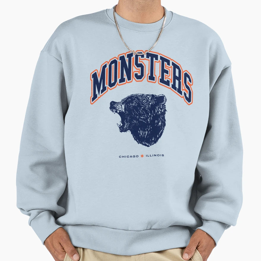 Monsters Chicago Football Sweatshirt - Casual Everyday Wear Unisex - T-Shirt, Sweatshirt, Hoodie