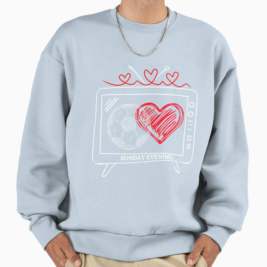 Football Sunday Evening Sweatshirt - Minimalist Print Men Women - T-Shirt, Sweatshirt, Hoodie