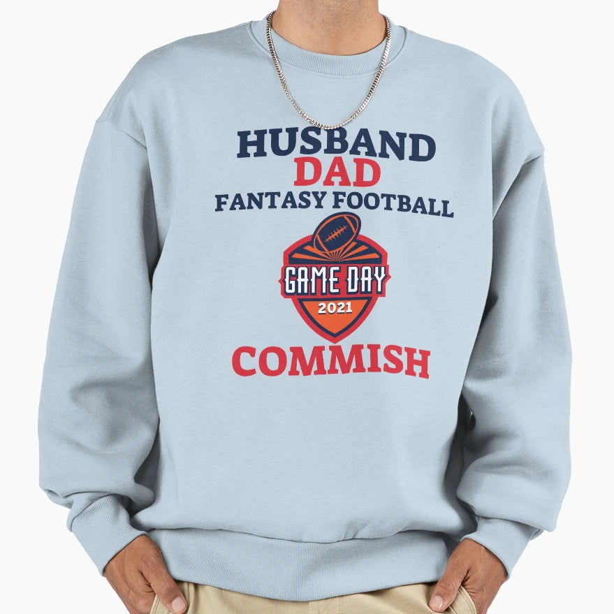 Husband Dad Fantasy Football Sweatshirt - Novelty Apparel for Adults - T-Shirt, Sweatshirt, Hoodie