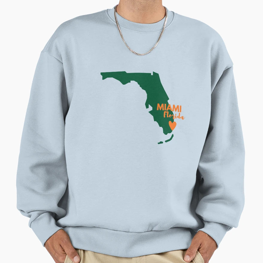 University Miami Sweatshirt - Casual Everyday Wear Unisex - T-Shirt, Sweatshirt, Hoodie