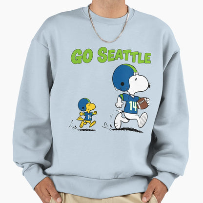 Seattle Seahawks Snoopy And Sweatshirt - Unique Graphic Men Women - T-Shirt, Sweatshirt, Hoodie