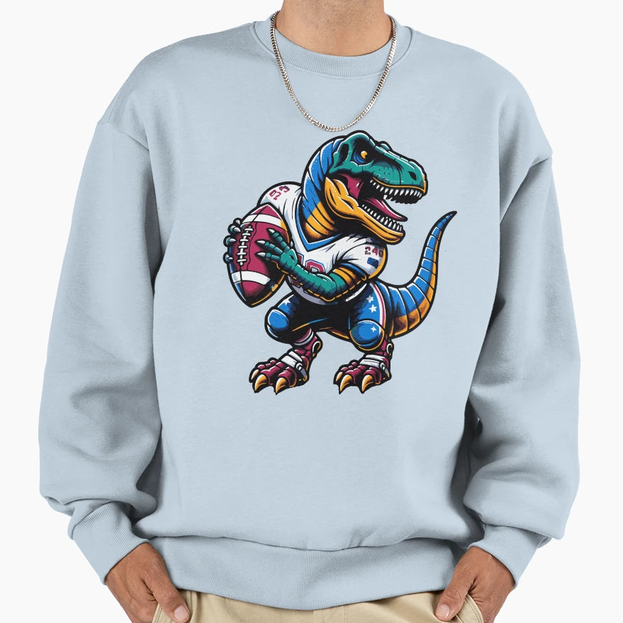 T Rex Rugby Player American Sweatshirt - Minimalist Print for Adults - T-Shirt, Sweatshirt, Hoodie