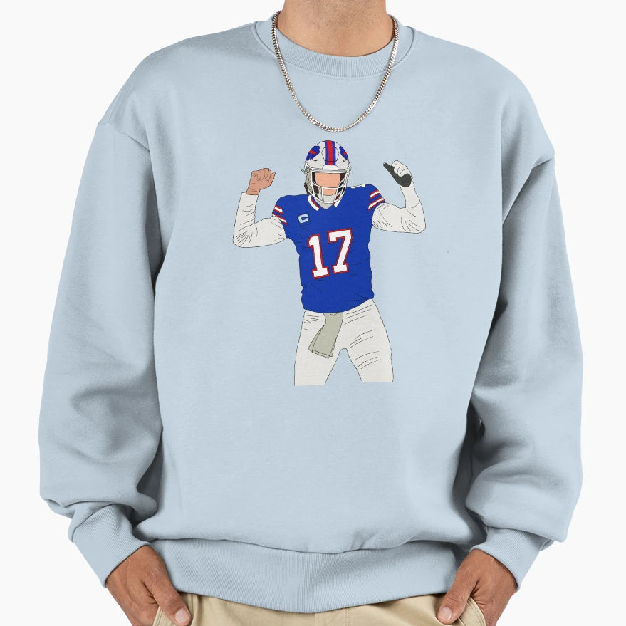 Buffalo Football 1 Qb Sweatshirt - Minimalist Print Unisex - T-Shirt, Sweatshirt, Hoodie
