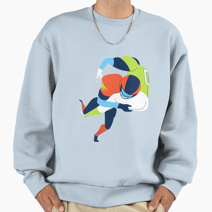 American Football Cartoon Sweatshirt - Unique Graphic Men Women - T-Shirt, Sweatshirt, Hoodie
